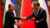 Chinese President Xi Jinping and his Uzbek counterpart, Shavkat Mirziyoev, at a signing ceremony on the sidelines of the China-Central Asia summit in Xian in May 2023.