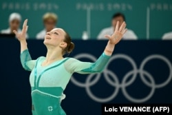 Ana Bărbosu în finala feminină de gimnastică artistică la sol de la Jocurile Olimpice, 5 august 2024.