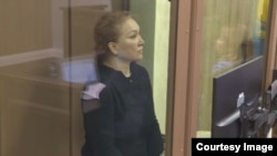 Gulmira Satybaldy in court in Almaty