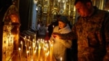 UKRAINE -- Easter -- Divine service and consecration of pasaks in St. Michael's Cathedral, Kyiv, May 5, 2024