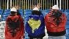 KOSOVO -- Kosovo and Albania fans inside the stadium before the match, Kosovo v Israel, at Fadil Vokrri Stadium, Pristina, Kosovo, on November 12, 2023