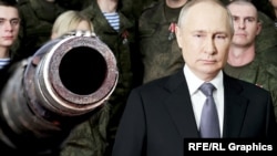 Владимир Путин – кандидат войны. Коллаж