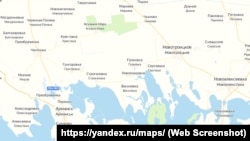 Дорога Чаплинка – Новотроицкое. Скриншот карты Яндекса