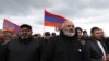 Armenia - Archbishop Bagrat Galstanian, center, leads protesters marching to Yerevan, May 6, 2024.