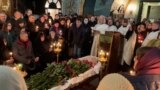 Relatives and supporters bid farewell to opposition leader Aleksei Navalny at a Moscow church on March 1.