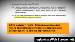 На сайті компанії вказано, що компенсація на рейсі Прага – Перемишль може бути до 25%