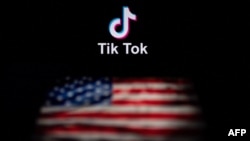 Logoja e TikTok-ut dhe flamuri amerikan. Fotografi ilustruese nga arkivi. 