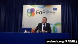 Ілюстрацыйнае фота. Міністар замежных спраў Беларусі Ўладзімер Макей на саміце «Ўсходняга партнэрства» ў Брусэлі. 24 лістапада 2017 году