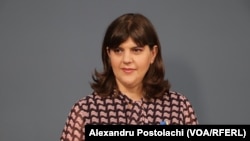 Laura Codruța Kovesi, fost procuror-șef al Direcției Naționale Anticorupție, în prezent procuror-șef al Parchetului European, într-un interviu pentru Radio Europa Liberă Moldova, 13 iulie 2022 (imagine de arhivă).