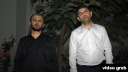 Ramzi Vazirbekov and Oraz Vazirbekov appeared in a Tajik news YouTube video on July 30, the day after they had disappeared in Moscow. (video grab)