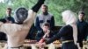 Рамзан Кадыров во время фестиваля народного творчества в селе Беной. Фестиваль проводится ежегодно в рамках проекта по возрождению национальной культуры чеченского народа, 2022 год
