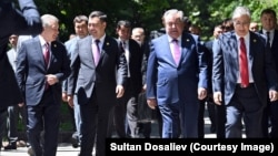 Өзбекстан, Қырғызстан, Тәжікстан және Қазақстан президенттерінің кездесуі. Шолпан- ата қаласы, шілде 2022 жыл. 