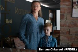 Olena Klyuyeva with her son, Andriy