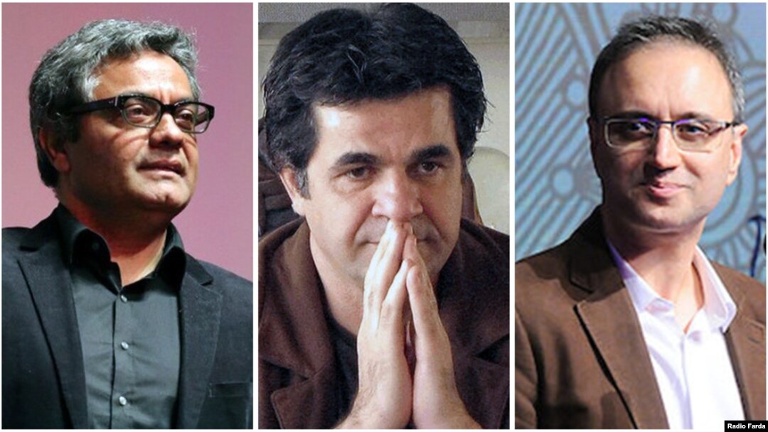 Filmmakers Mohammad Rasulof (left), Jafar Panahi (center), and Mostafa al-Ahmad have been found themselves in prison in recent weeks as part of an apparent effort by Iranian authorities to prevent cultural figures from aligning themselves too closely with ongoing popular protests. 
