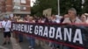 Citizens of BiH protesting in front of the Office of the High Representative