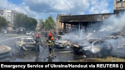 Shocking footage captures the destruction in the historic Ukrainian town of Vinnytsya