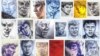 A montage of some of the portraits of Boris Nemtsov that Lena Hades has done as part of her Art Marathon project.