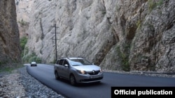 Nagorno-Karabakh - Cars on a newly constructed highway connecting Karabakh to Armenia.