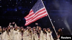 Зборная ЗША на адкрыцьці Алімпіяды-2026 у Міляне. Ілюстрацыйнае фота