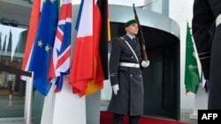Вход в здание, где начался саммит по ситуации в Ливии. Берлин, 19 января 2020 года