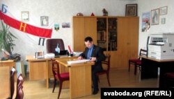 Сяргей Чаркасаў у офісе незалежнага прафсаюзу гарнякоў, 2012 год