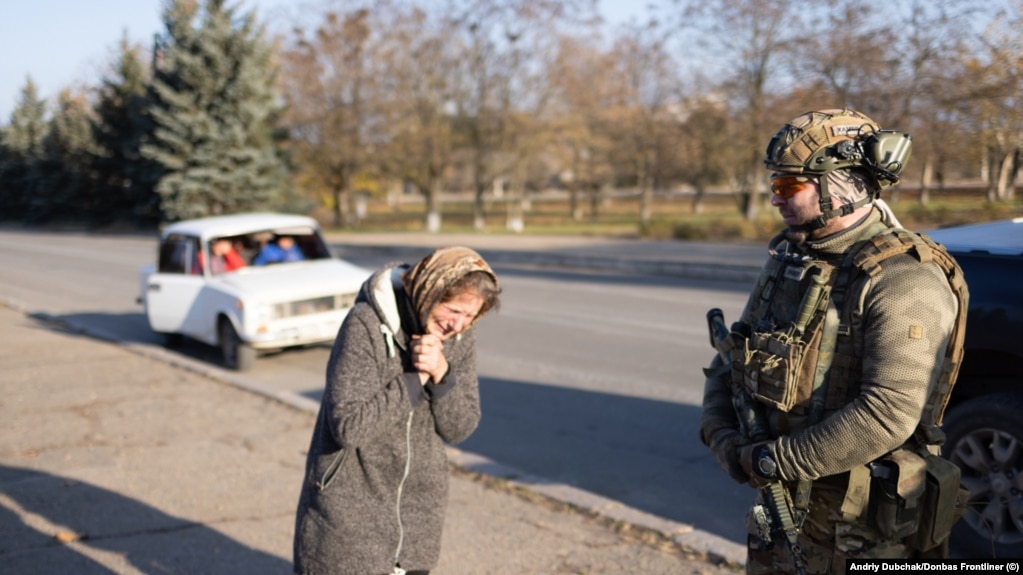 Tears, Joy On The Streets As Ukrainian Troops Push Toward Kherson
