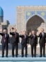 Uzbekistan - Samarkand - President of Kyrgyzstan Sadyr Japarov (left), President of Kazakhstan Kassym Joomart Tokayev (second from left), Rejep Tayyip Erdogon President of Turkey (third from left), President of Uzbekistan Shavkat Mirziyoyev (middle), Chai