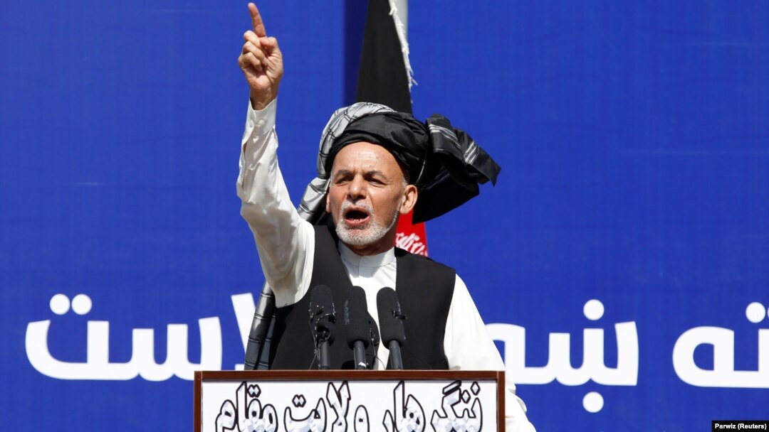 Afghan President Ashraf Ghani addressed a gathering in Jalalabad on March 3.