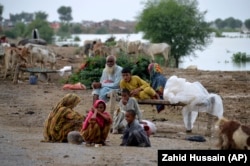 У выніку паводкі мясцовыя жыхары засталіся бяз даху над галавой. у Насірабад, правінцыя Белуджыстан, 22 жніўня 2022 году