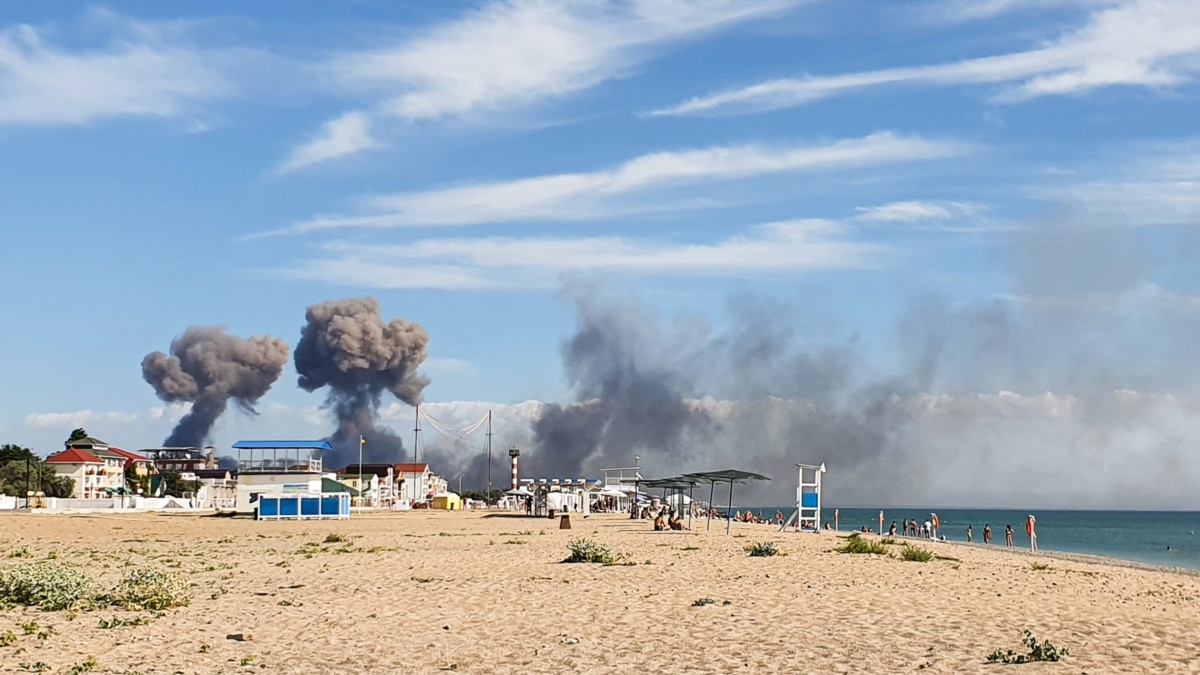 Explosions Hit Military Airport In photo