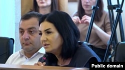 Nagorno-Karabakh - Metakse Hakobian speaks during a session of the Karabakh parliament.