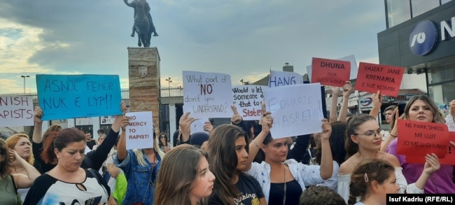 Pamje nga protestat në Shkup.