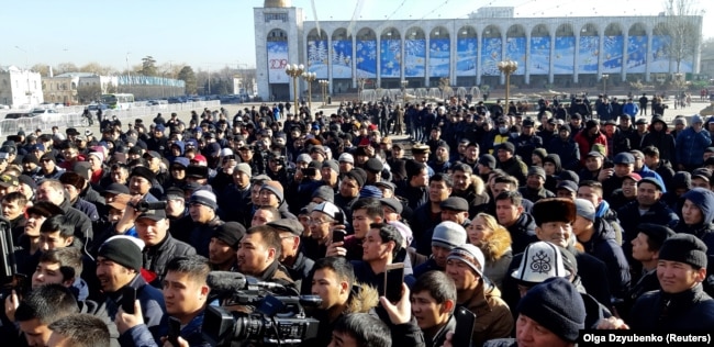 Акция протеста против растущего китайского присутствия в Кыргызстане. Бишкек, январь 2019 года.