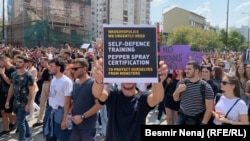 Protesta në Prishtinë kundër dhunës ndaj grave dhe vajzave. 31 gusht 2022.