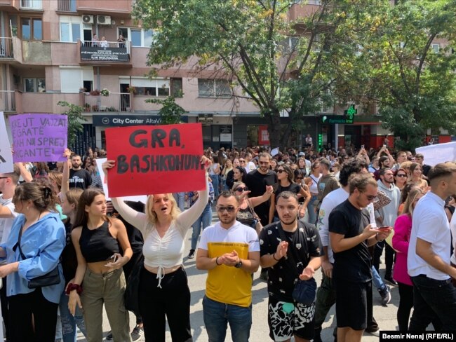 Protesta në Prishtinë. 31 gusht 2022.