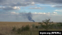 Дым на месте российских позиций вблизи Николаевки