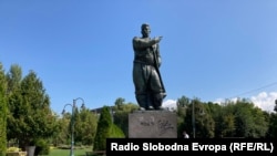Monumeti i Goce Dellçevit në Parkun e Qytetit në Shkup. 15 gusht 2022.