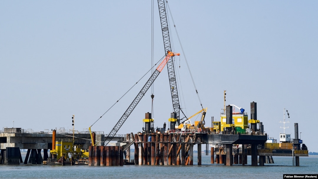 Строительство терминала для сжиженного газа. Иллюстративное фото