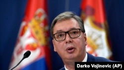 Predsednik Srbije Aleksandar Vučić na konferenciji za medije 21. avgusta 2022.