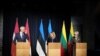 Լատվիայի, Էստոնիայի և Լիտվայի վարչապետեր Կրիսյանիս Կարինսը, Մայա Կալլասը և Ինգրիդա Շիմոնիտեն, Տալլինն, 3 փետրվարի, 2023թ.