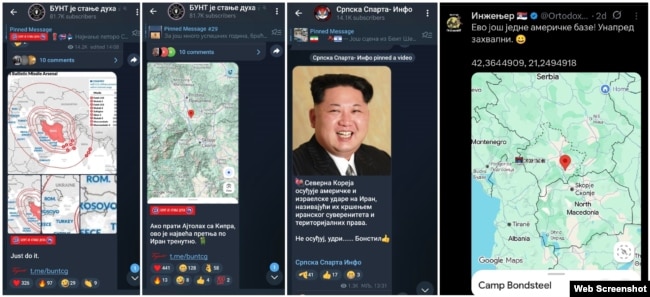 Thirrje në Telegram nga llogari proruse për sulm ndaj bazës ushtarake amerikane në Kosovë.