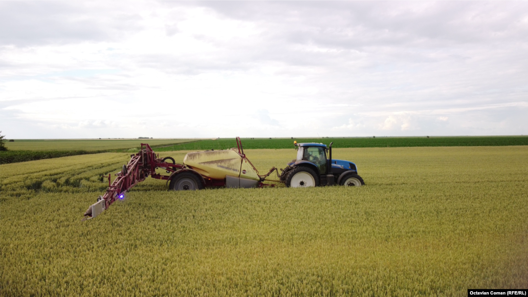 Tractor într-un câmp de cereale în județul Ialomița (imagine de arhivă). 