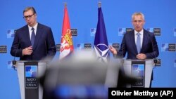 Pres-konferencija Vučića i šefa NATO-a u Briselu, 17. avgust 2022.