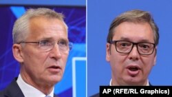 Jens Stoltenberg i Aleksandar Vučić, foto arhiv