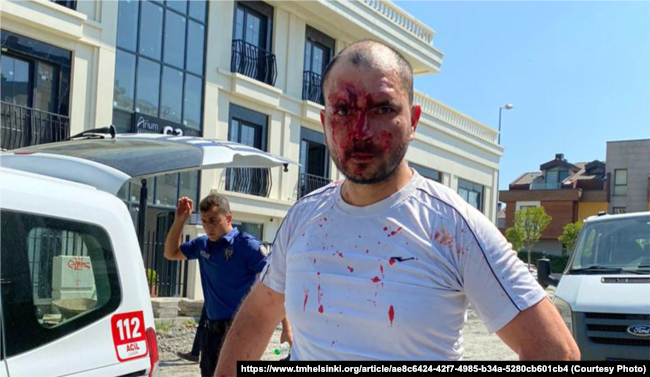 An activist who was beaten while trying to hand over a letter to President Serdar Berdymukhammedov at Turkmenistan's consulate in Istanbul in August last year.