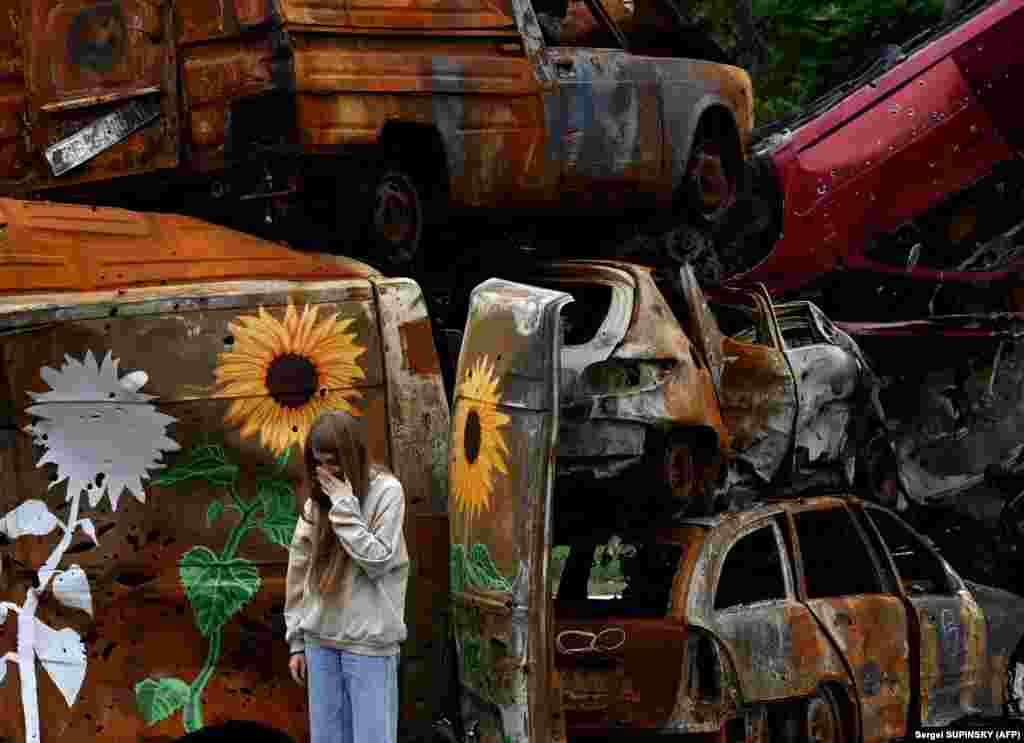 One vehicle owner thanked the artists &quot;for repurposing these cars into something more beautiful.&quot; But a Kyiv resident didn&#39;t like it, saying, &quot;The memories are still super fresh.&quot;