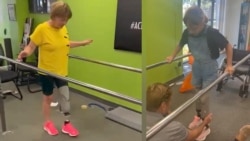 Mother And Daughter Take First Steps Since Losing Legs In Russian Attack