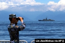 Chinese troops carry out military exercises off the coast of Taiwan on August 5.