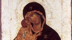 Фрагмент Донской иконы Божией Матери (конец XIV века)