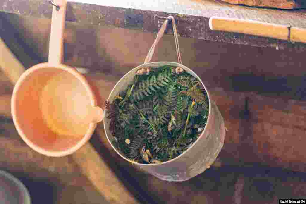 Part of the process includes using freshly picked ferns to strain the milk and remove any unwanted solids.